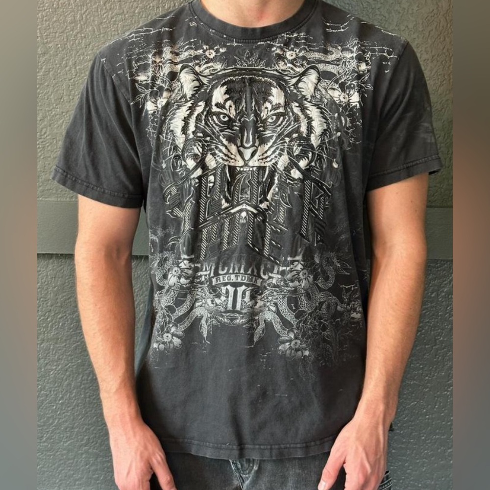 South Pole Charcoal Tiger Graphic Tee
